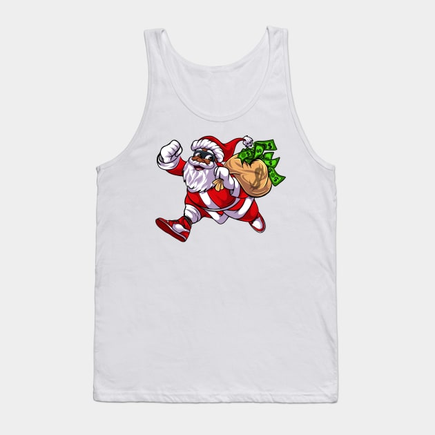 Black santa Tank Top by Floridart